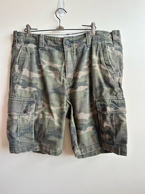 Vintage Abercrombie And Fitch Mens Paratrooper Camo Cargo Shorts 36